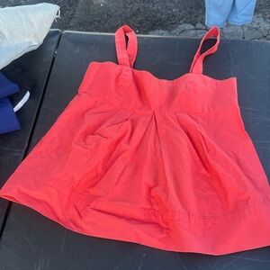 Marc By Marc Jacobs Red Pleated Tank Top